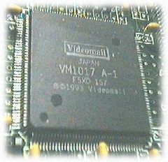 [Photo of Videomail's VM1017A Video Processor Chip]